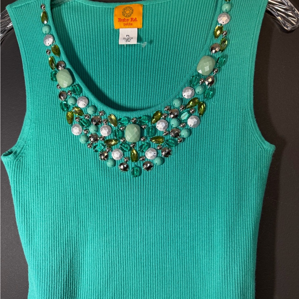 Ruby Rd. Women’s Jeweled Tank. NWOT - Picture 3 of 5